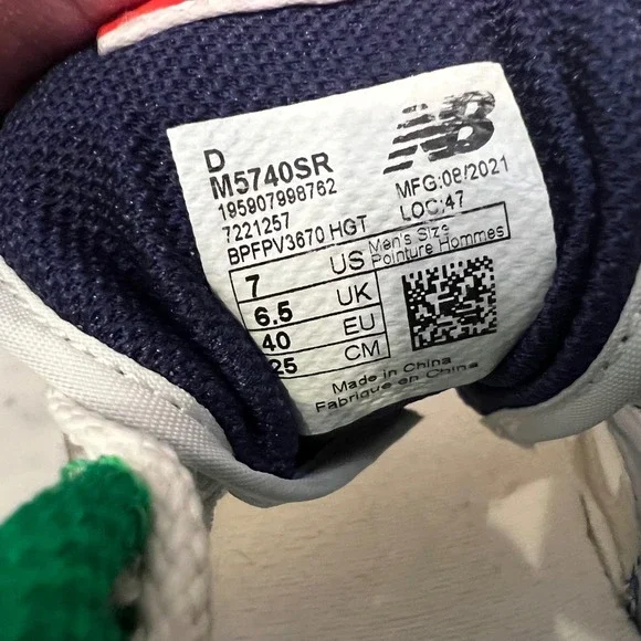 New Balance x STAUD Sneakers 57/40 Men's Size 7 White Translucent Upper Leather - Picture 7 of 14